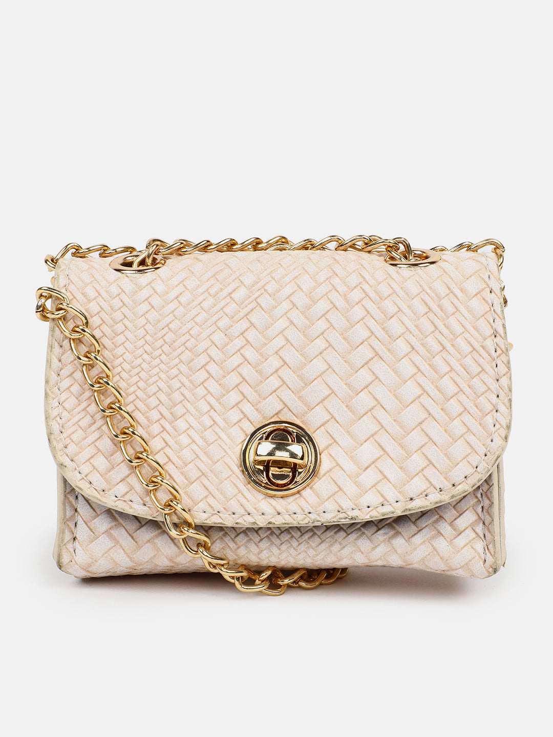 Woven Wonder White Cross Body Bag