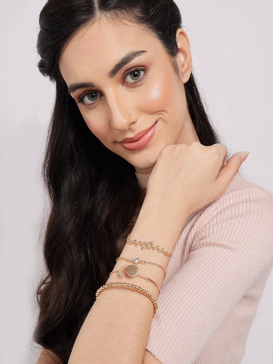 Pack of 4 Gold Plated Designer Bracelet