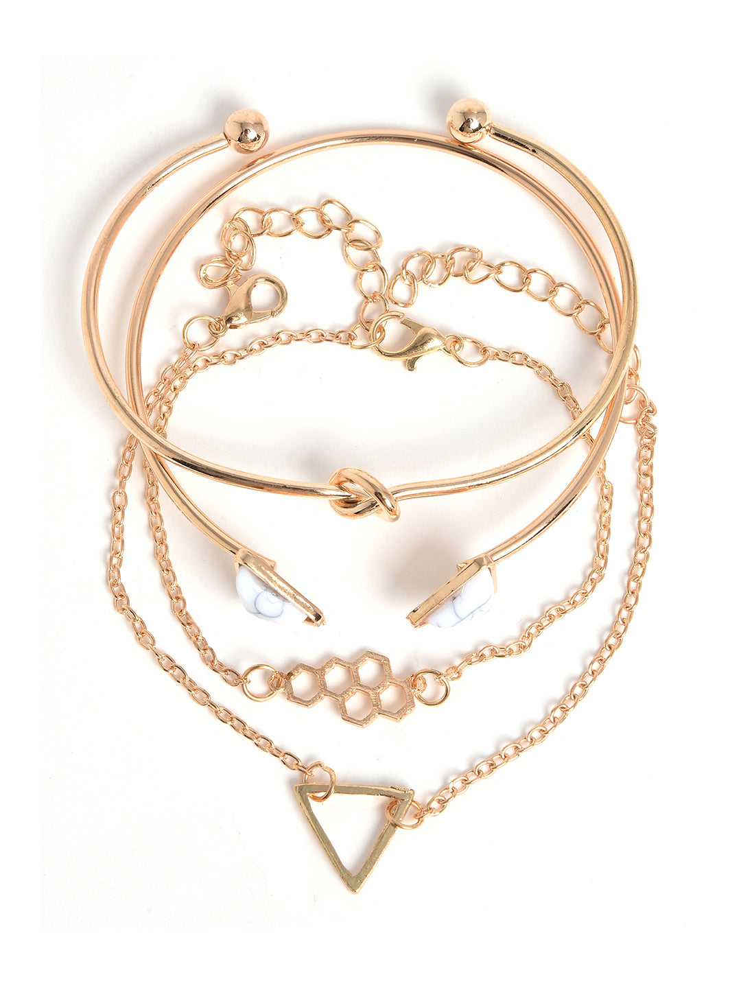 Pack of 4 Gold Plated Designer Bracelet