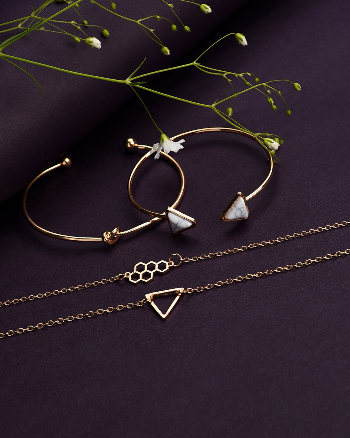 Pack of 4 Gold Plated Designer Bracelet