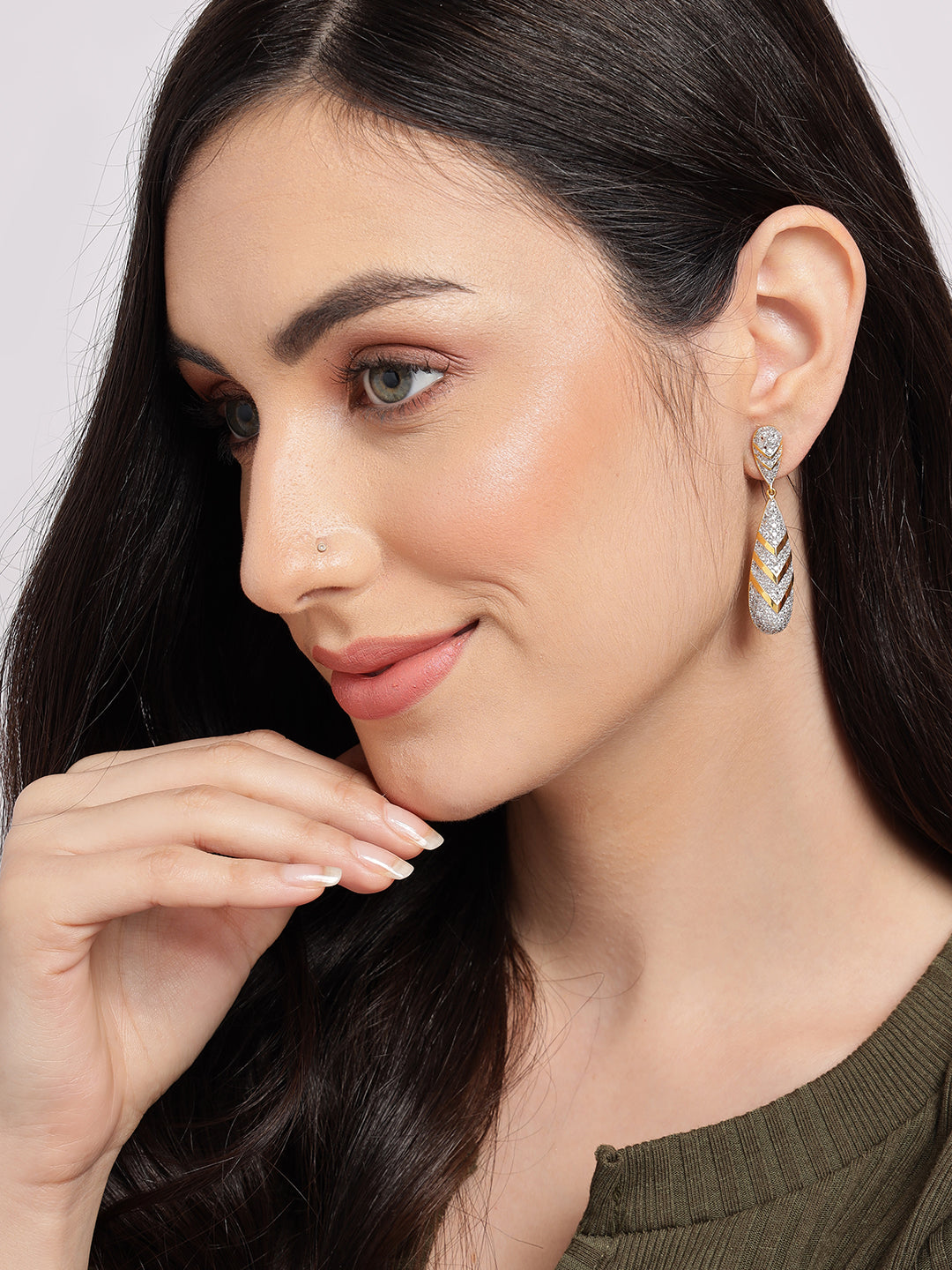 Gold Plated Designer Drop Earrings