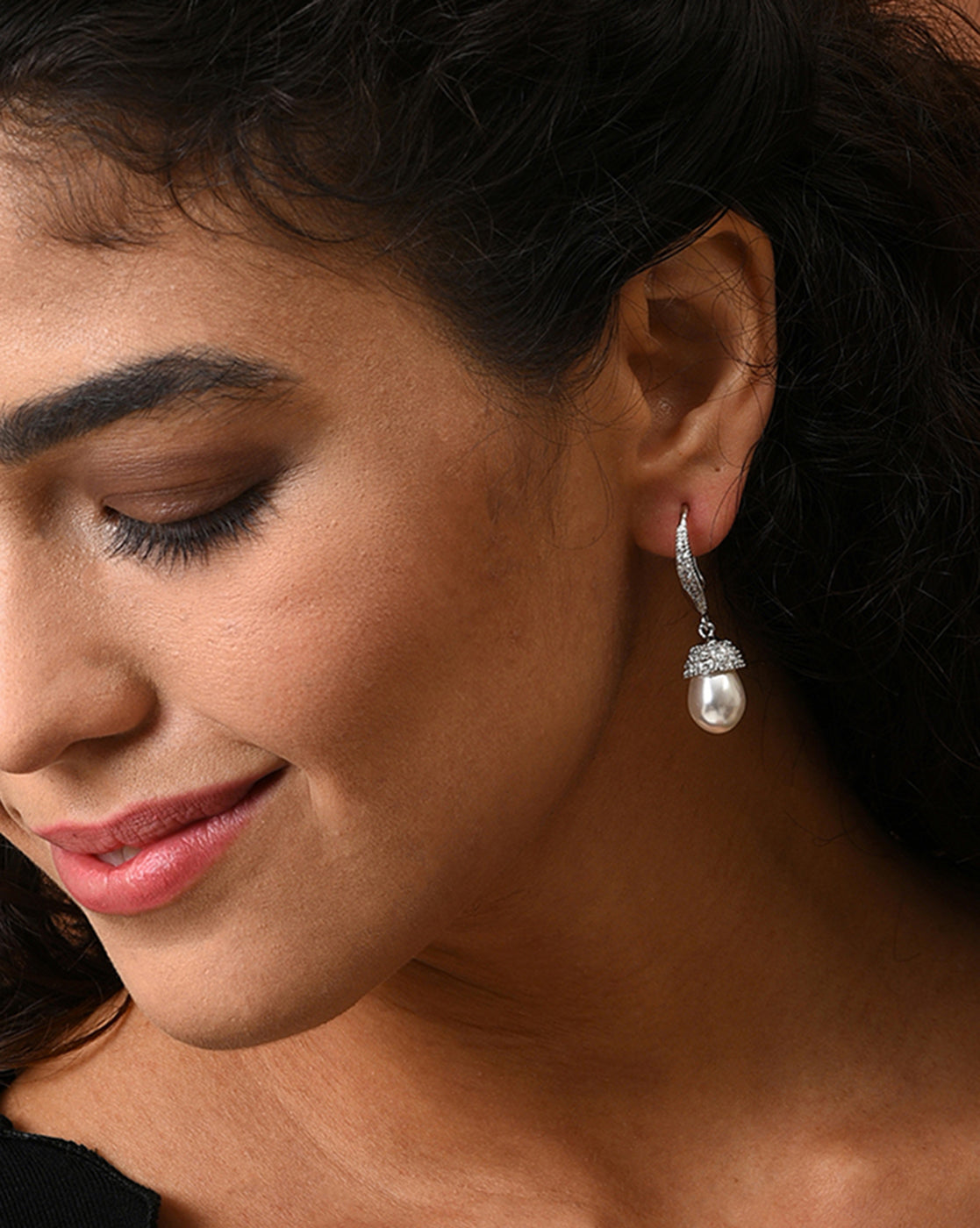 Silver Plated Designer Drop Earring