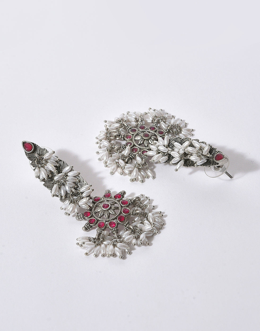 Silver Plated Floral Drop Earring