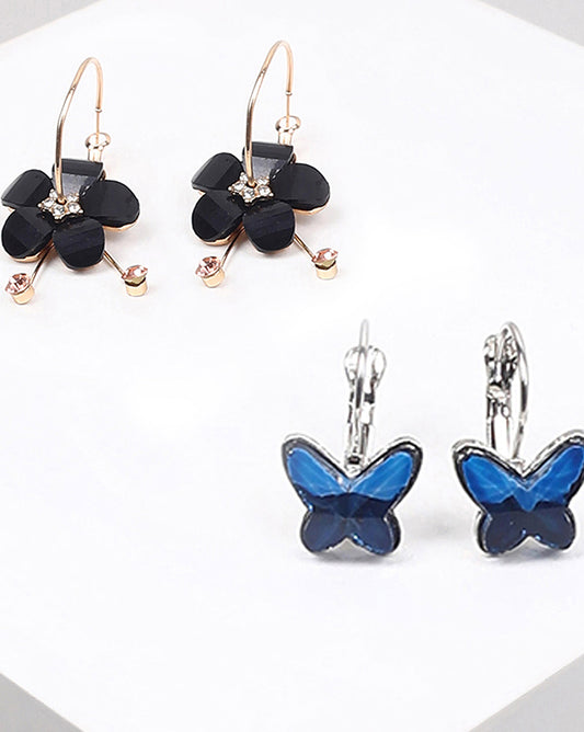 Pack of 2 Gold Plated Designer Hoop Earrings