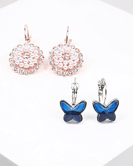 Pack of 2 Gold Plated Designer Hoop Earrings