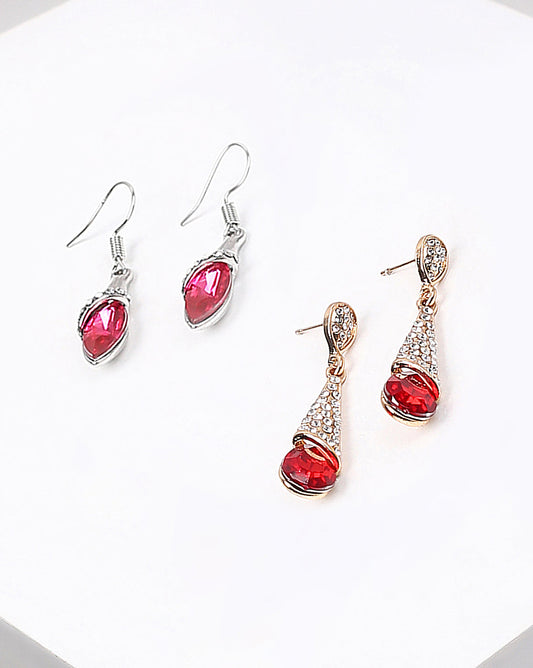 Pack of 2 Gold Plated Desinger Party Earrings