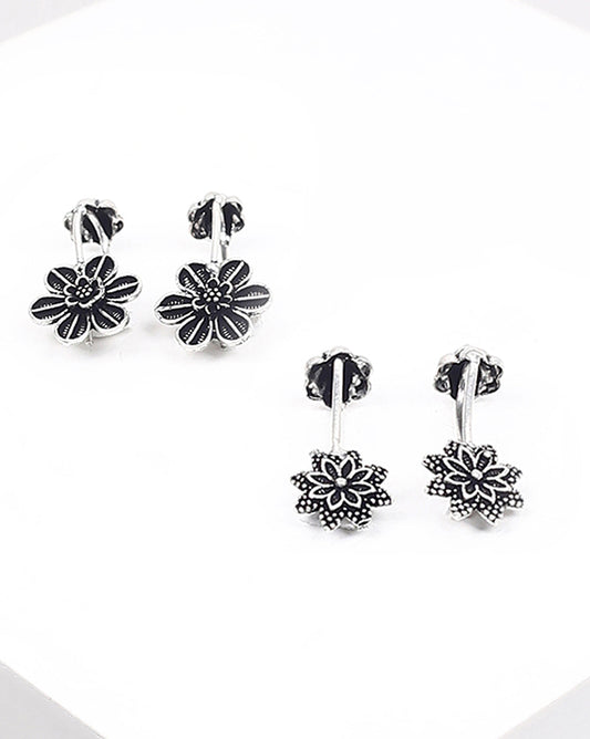 Pack of 2 Floral Designer Drop Earrings