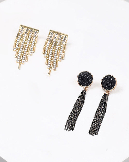 Pack of 2 Gold Plated Designer Drop Earring