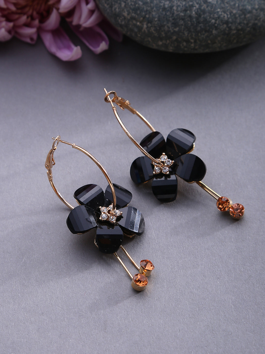 Floral Designer Drop Earrings