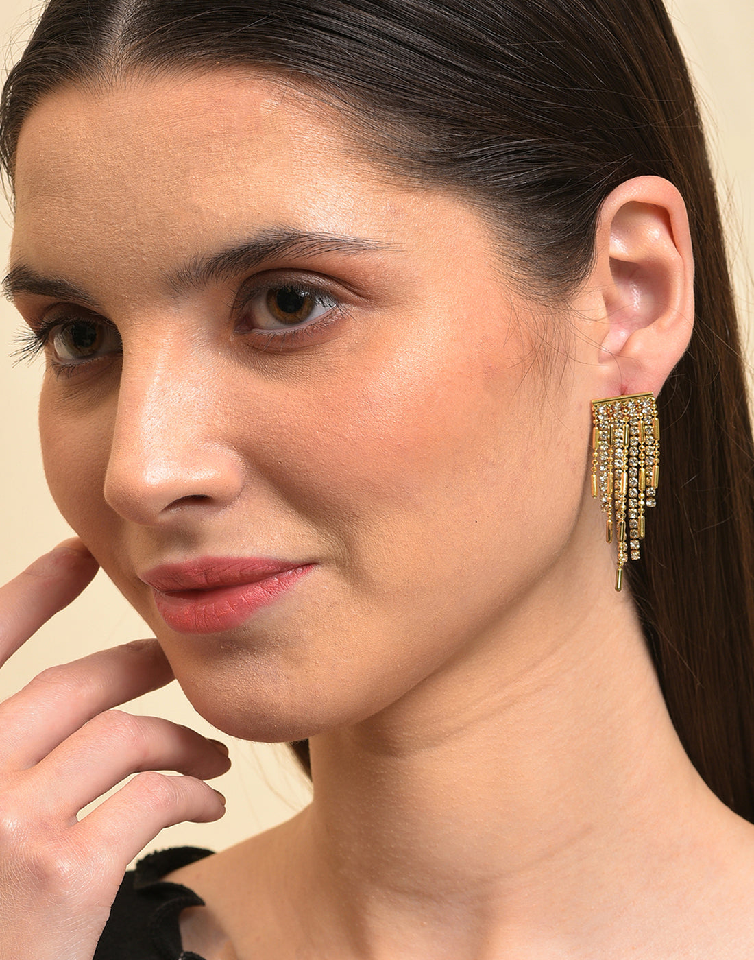 Gold Plated Stone Drop Earring