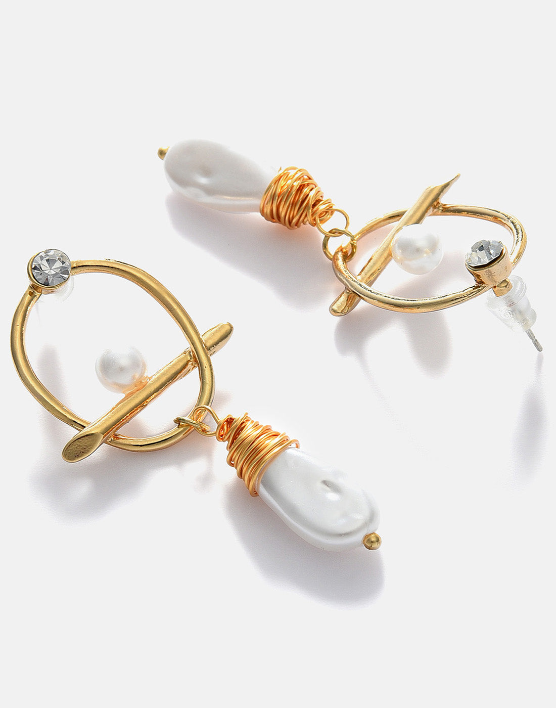 Gold Plated Pearl Beaded Drop Earring