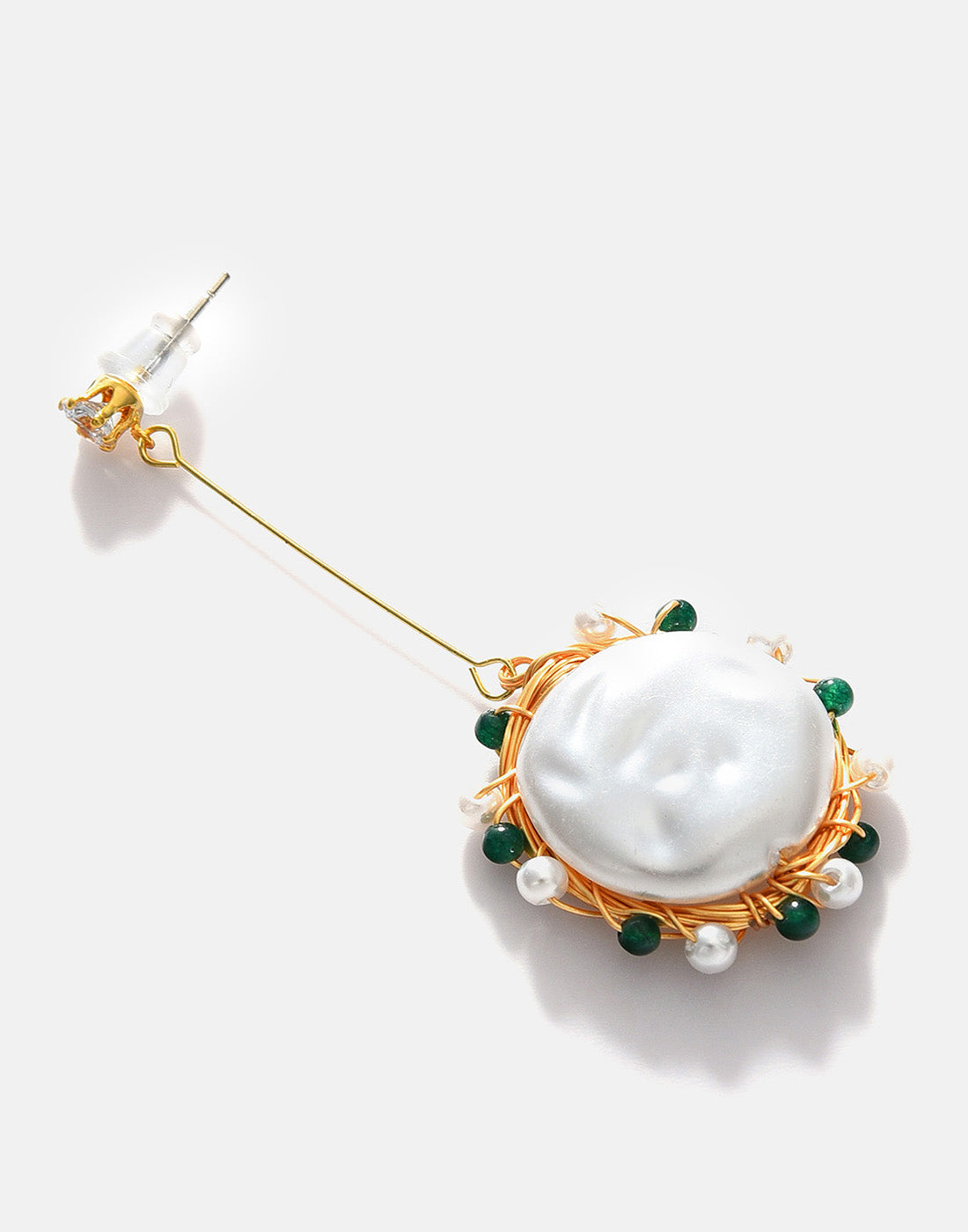 Gold Plated Pearl Beaded Drop Earring