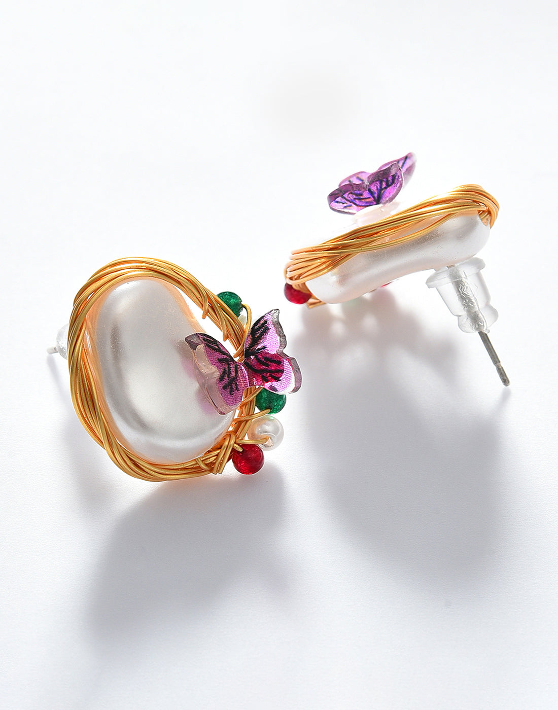 Gold Plated Butterfly Shaped Earring