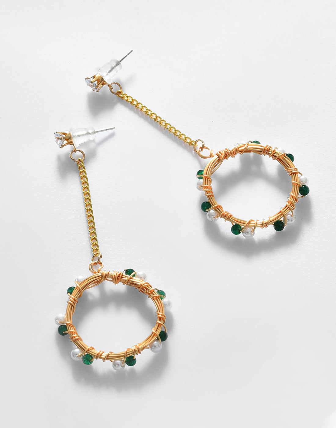 Gold Plated Pearl Beaded Drop Earring
