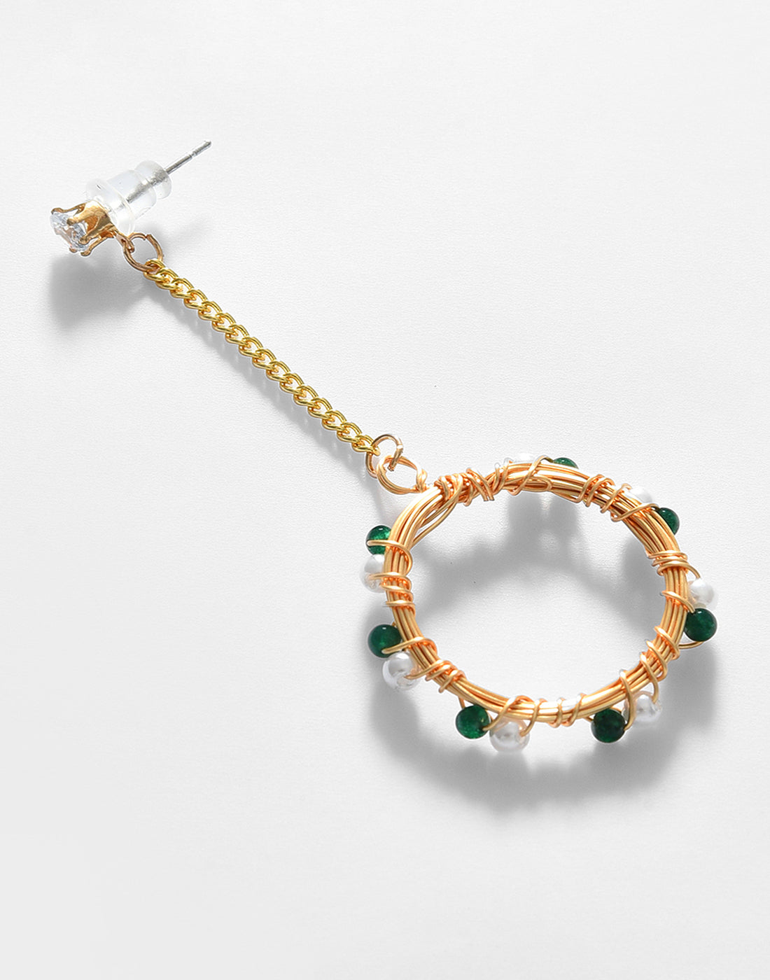 Gold Plated Pearl Beaded Drop Earring