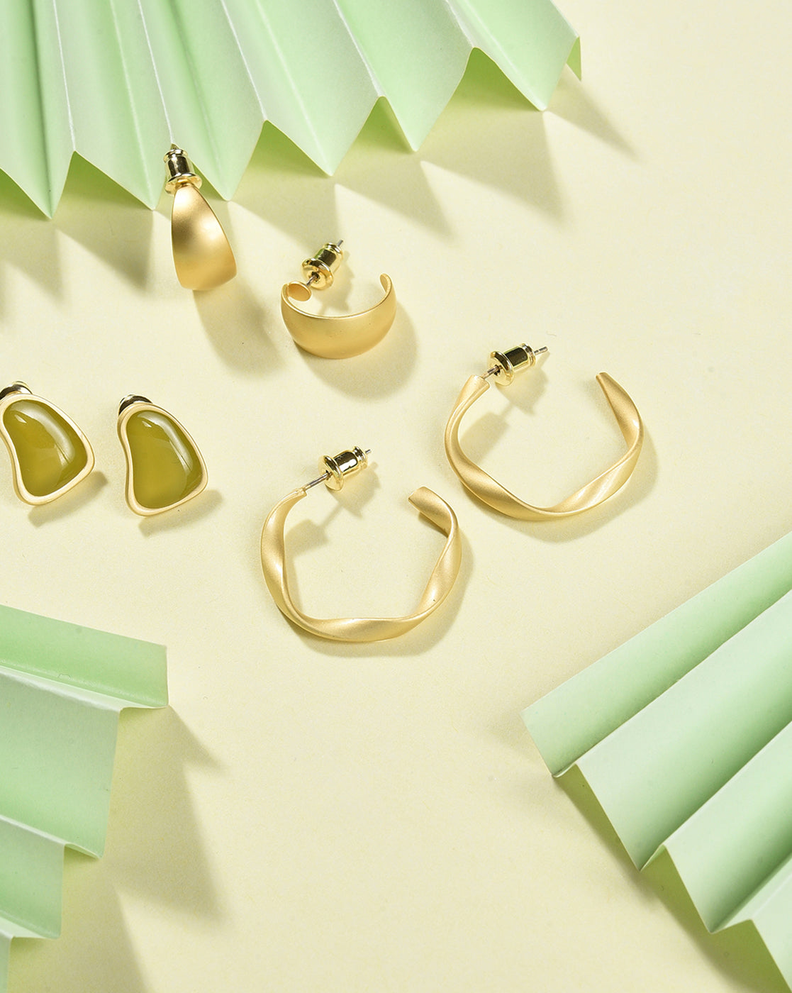 Pack of 3 Gold Plated Designer Stud