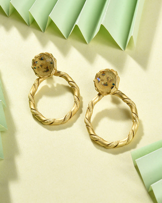 Gold Plated Designer Drop Earring