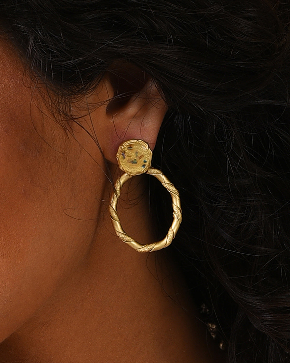 Gold Plated Designer Drop Earring