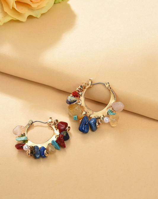 Gold Plated Designer Stone Stud