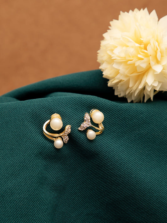 Gold Plated Pearls Stud Earring