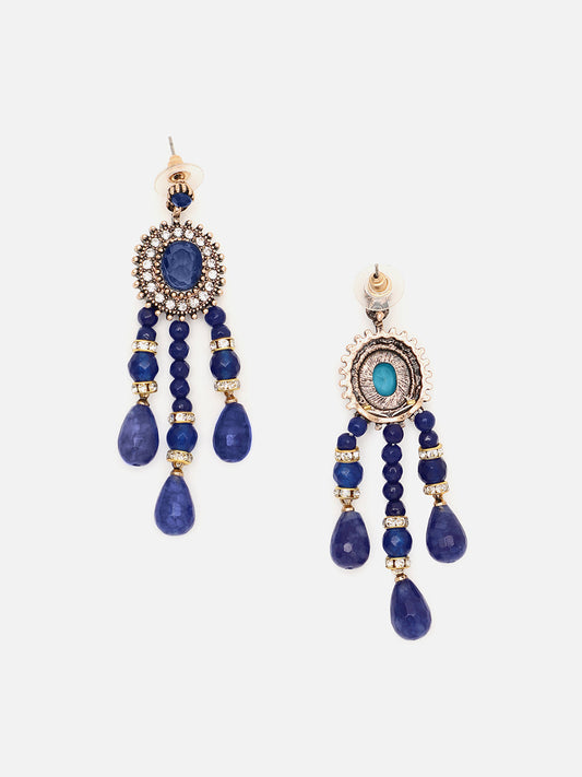 Gold Plated Designer Stone Drop Earring