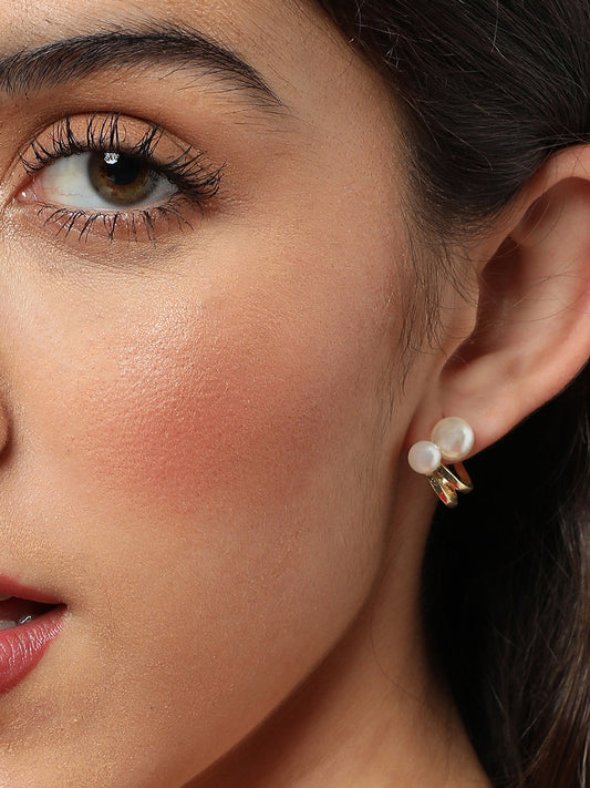 Gold Plated Designer Stone Drop Earring