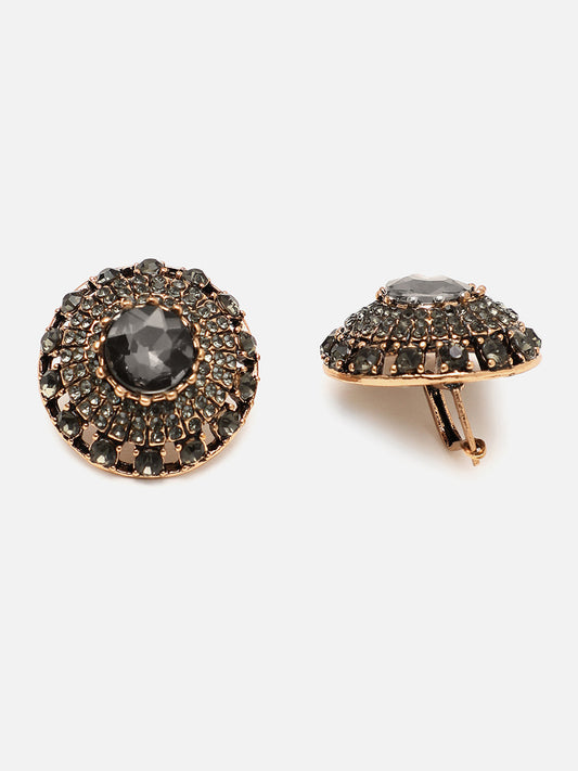 Silver Plated Designer Stone Drop Earring