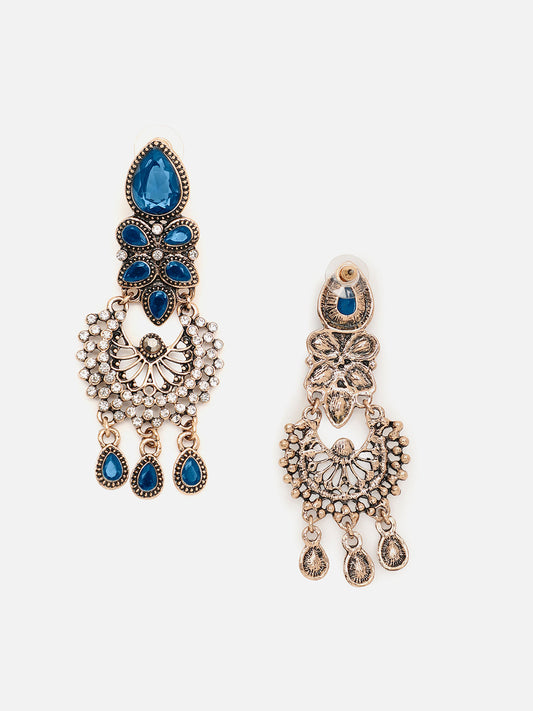 Gold Plated Designer Stone Drop Earring