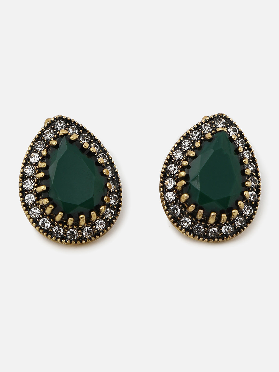 Gold Plated Designer Stone Stud
