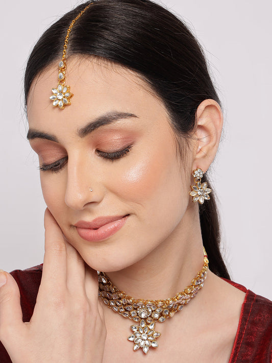 Gold-Plated Contemporary Jewellery Set