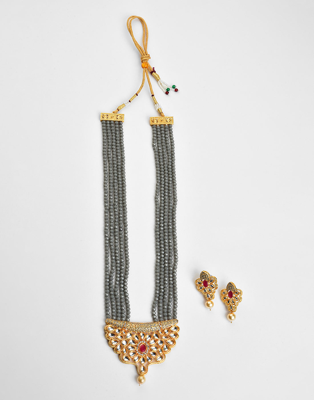 Pearl Beaded Gold Plated Necklace Set