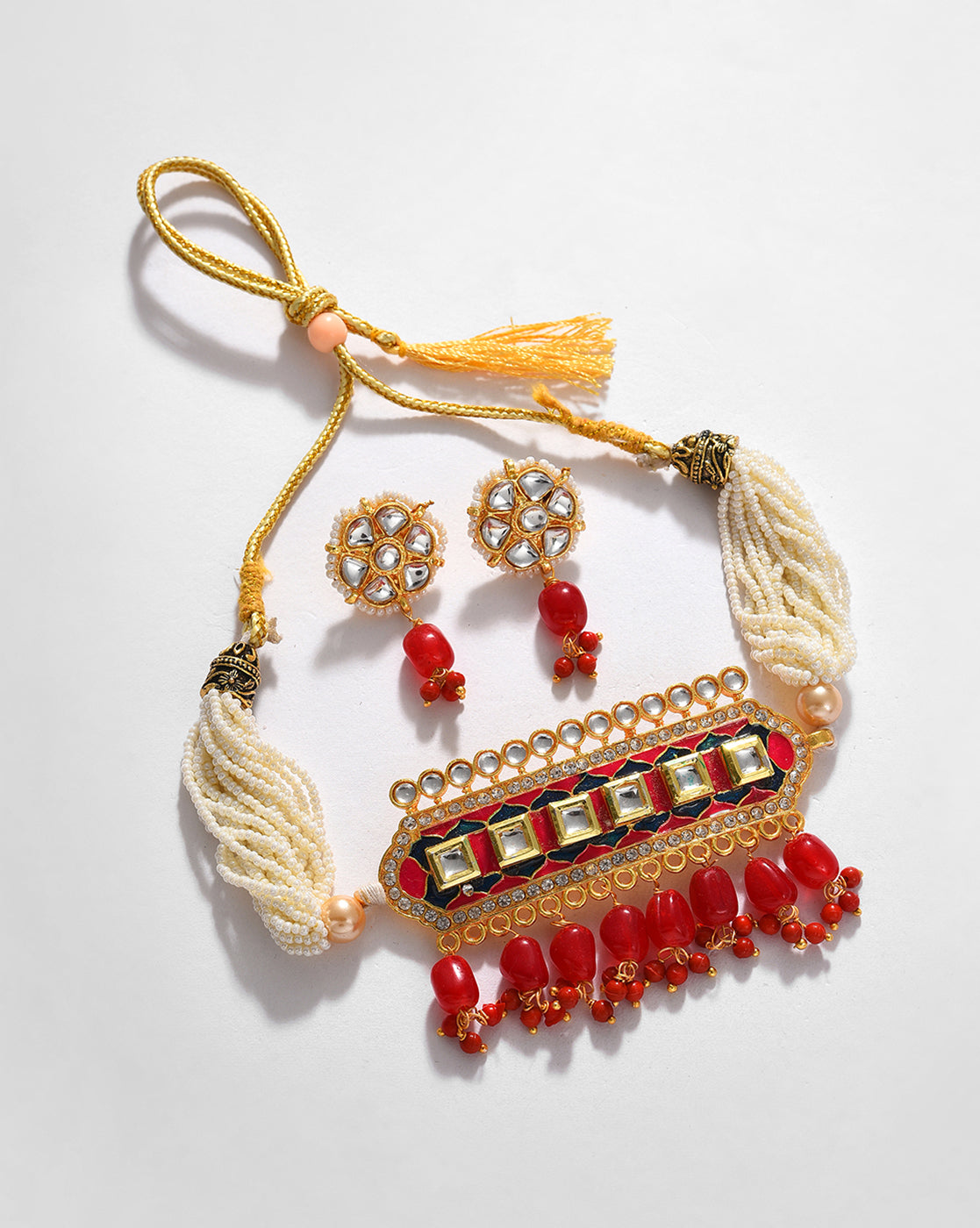 Gold-Plated Beaded Necklace Set