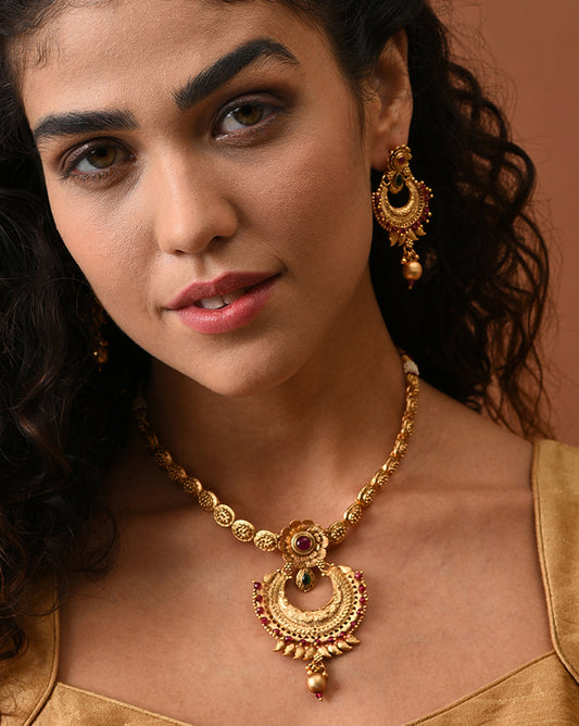 Gold-Plated Contemporary Jewellery Set
