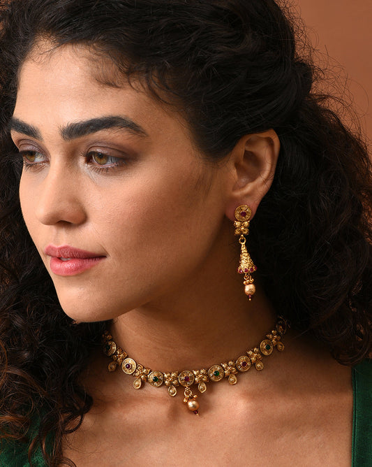 Gold-Plated Contemporary Jewellery Set