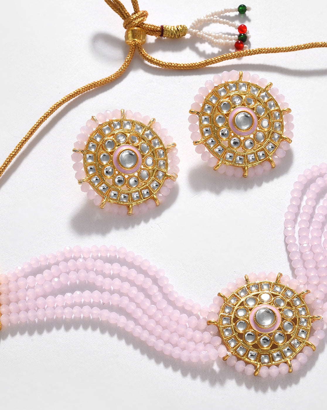 Gold-Plated Beaded Necklace Set