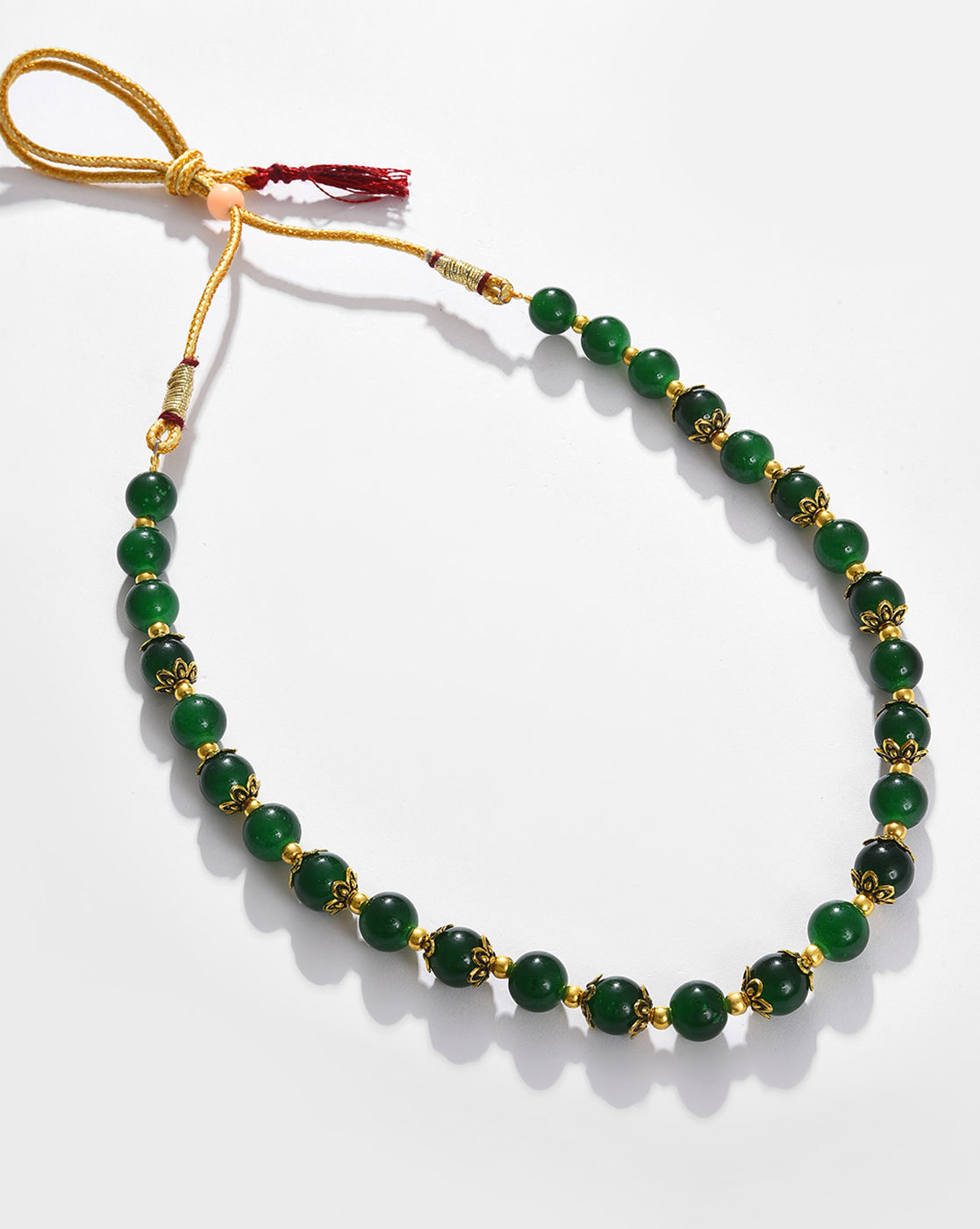 Women Green Pearls Mala