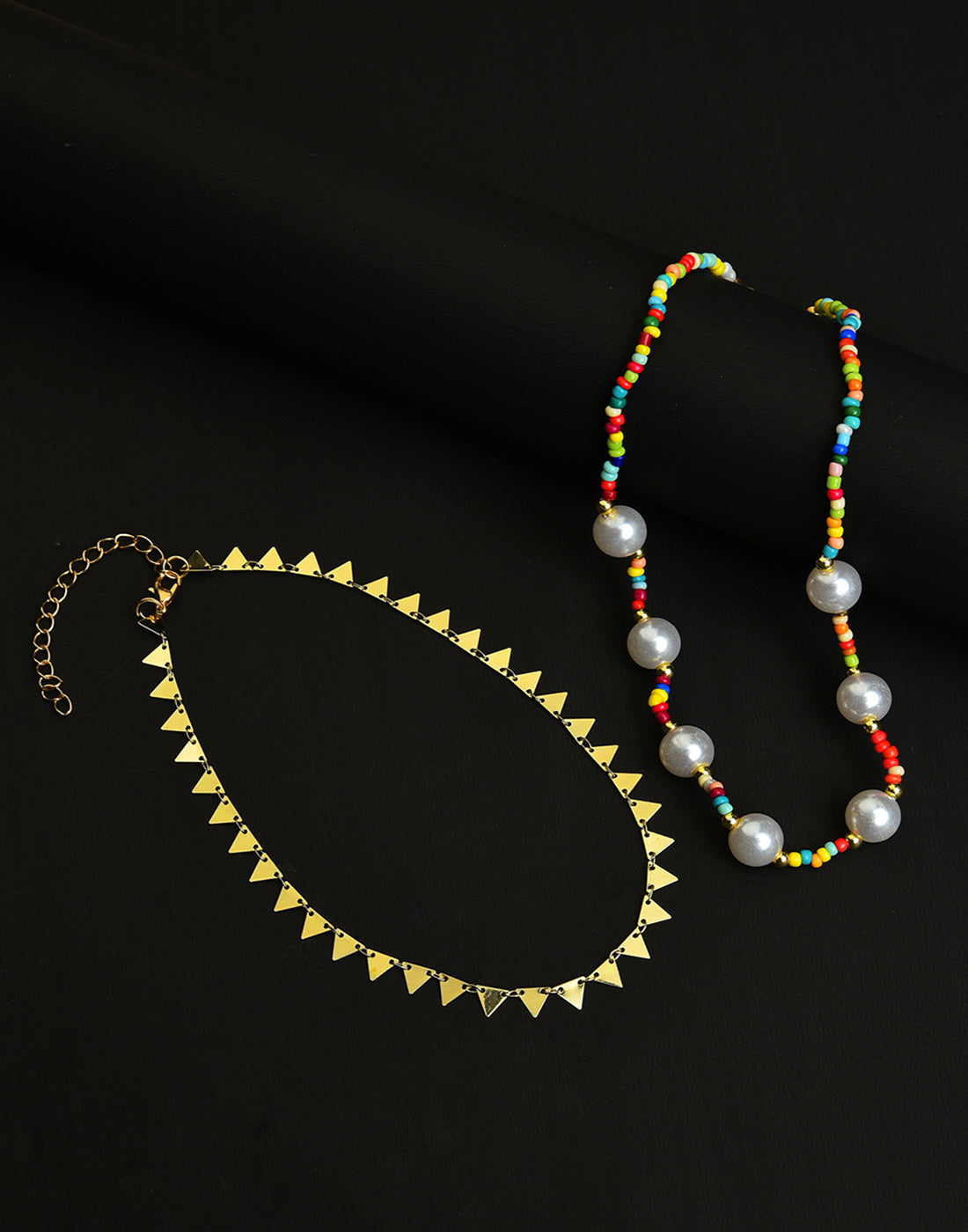 Pack of 2 Gold Plated Pearl Beaded Necklace
