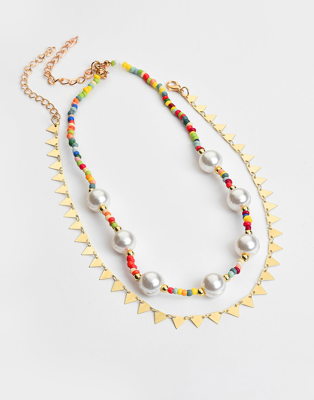 Pack of 2 Gold Plated Pearl Beaded Necklace