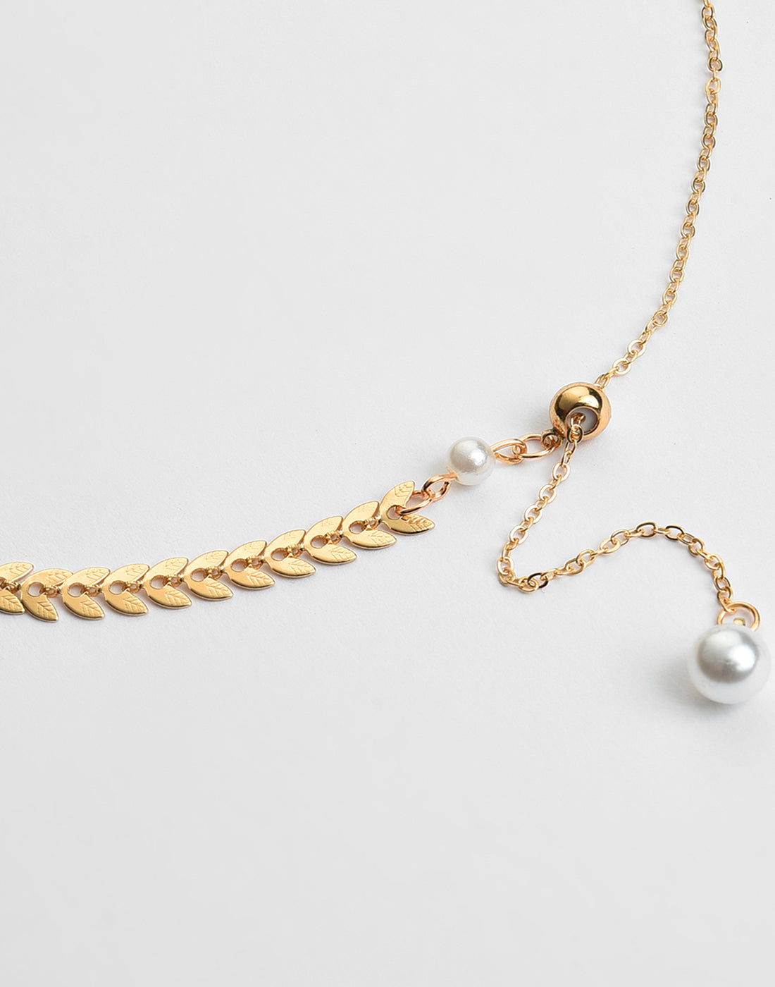 Gold Plated Pearl Beaded Necklace