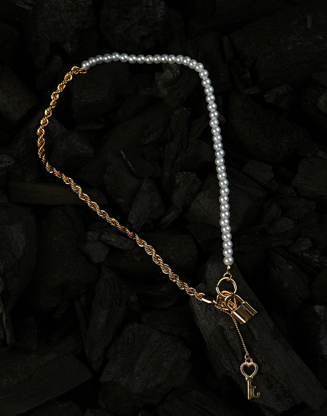 Gold Plated Key Pattern Necklace