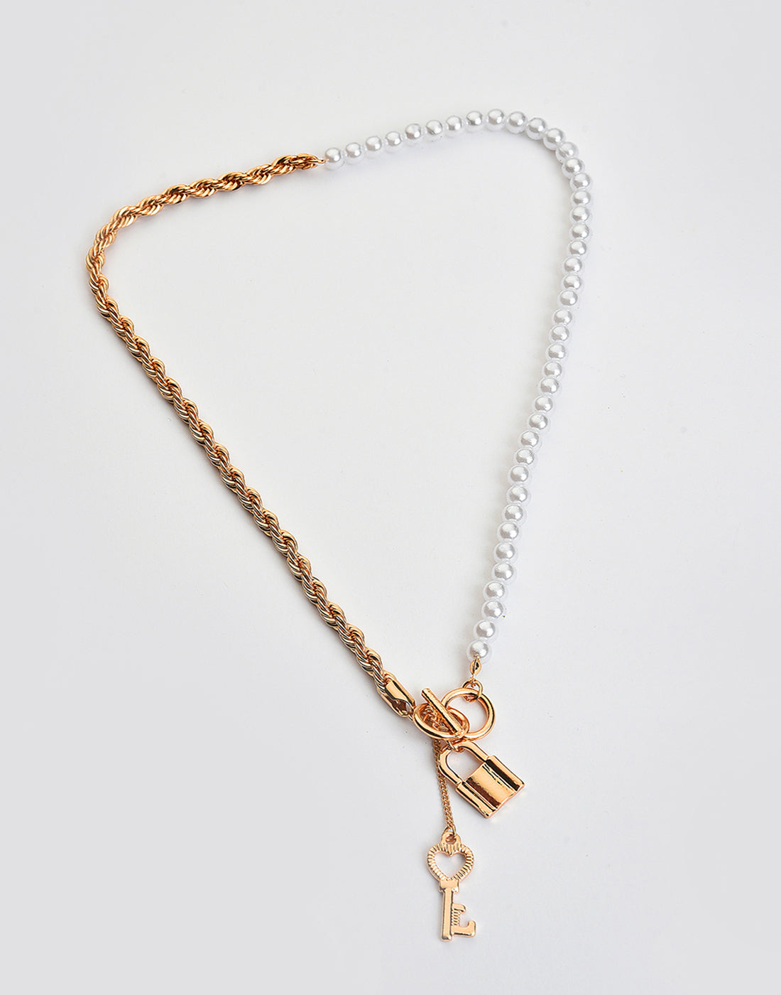 Gold Plated Key Pattern Necklace