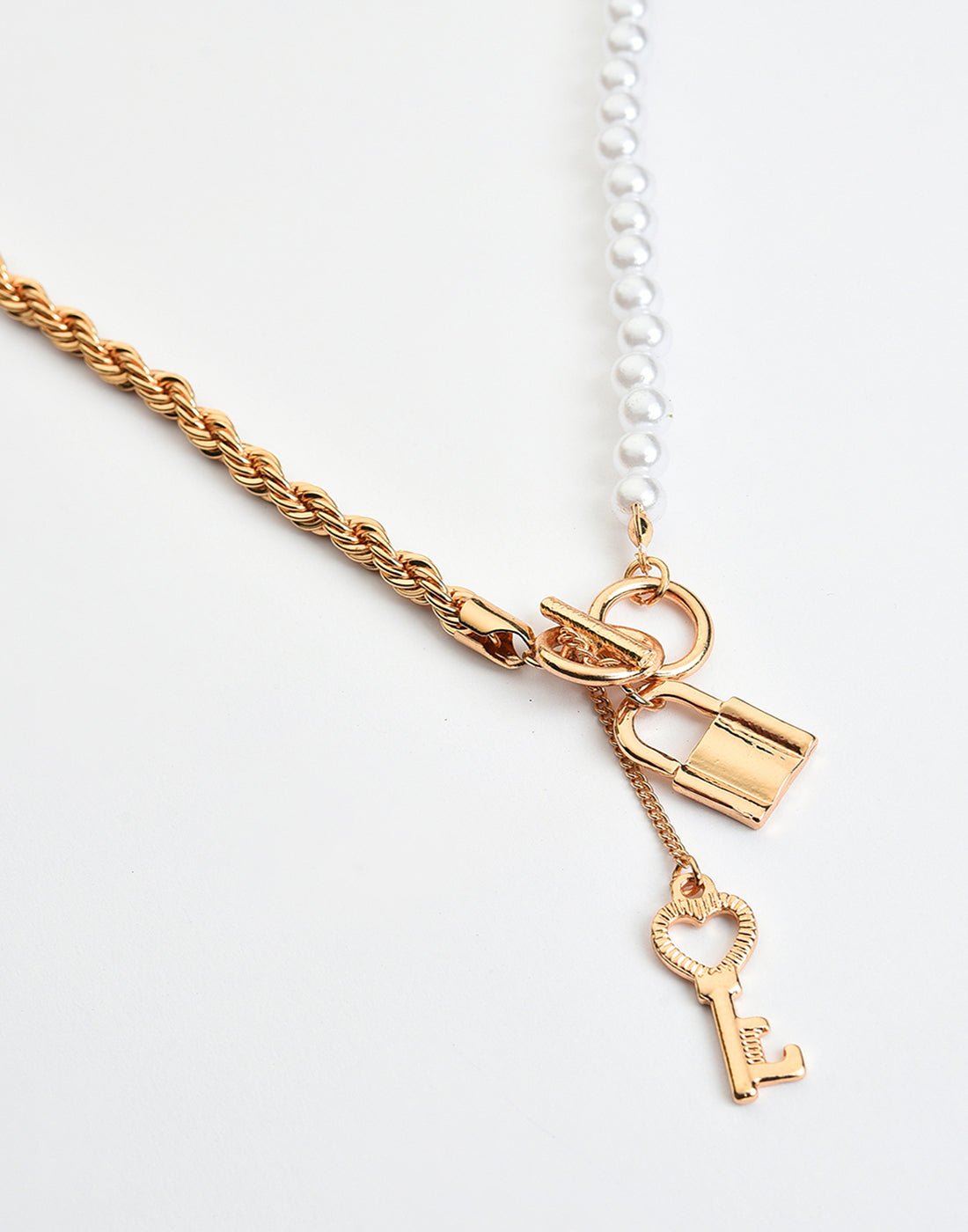 Gold Plated Key Pattern Necklace