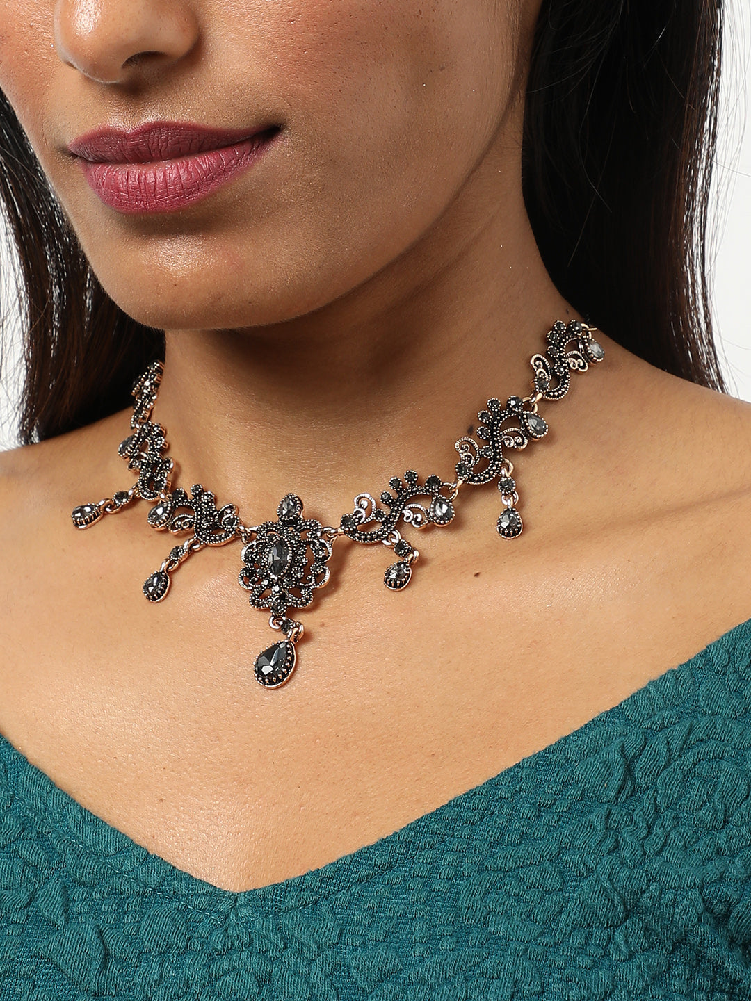 Gold Plated Designer Stone Necklace