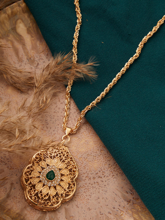 Gold Plated Designer Stone Necklace