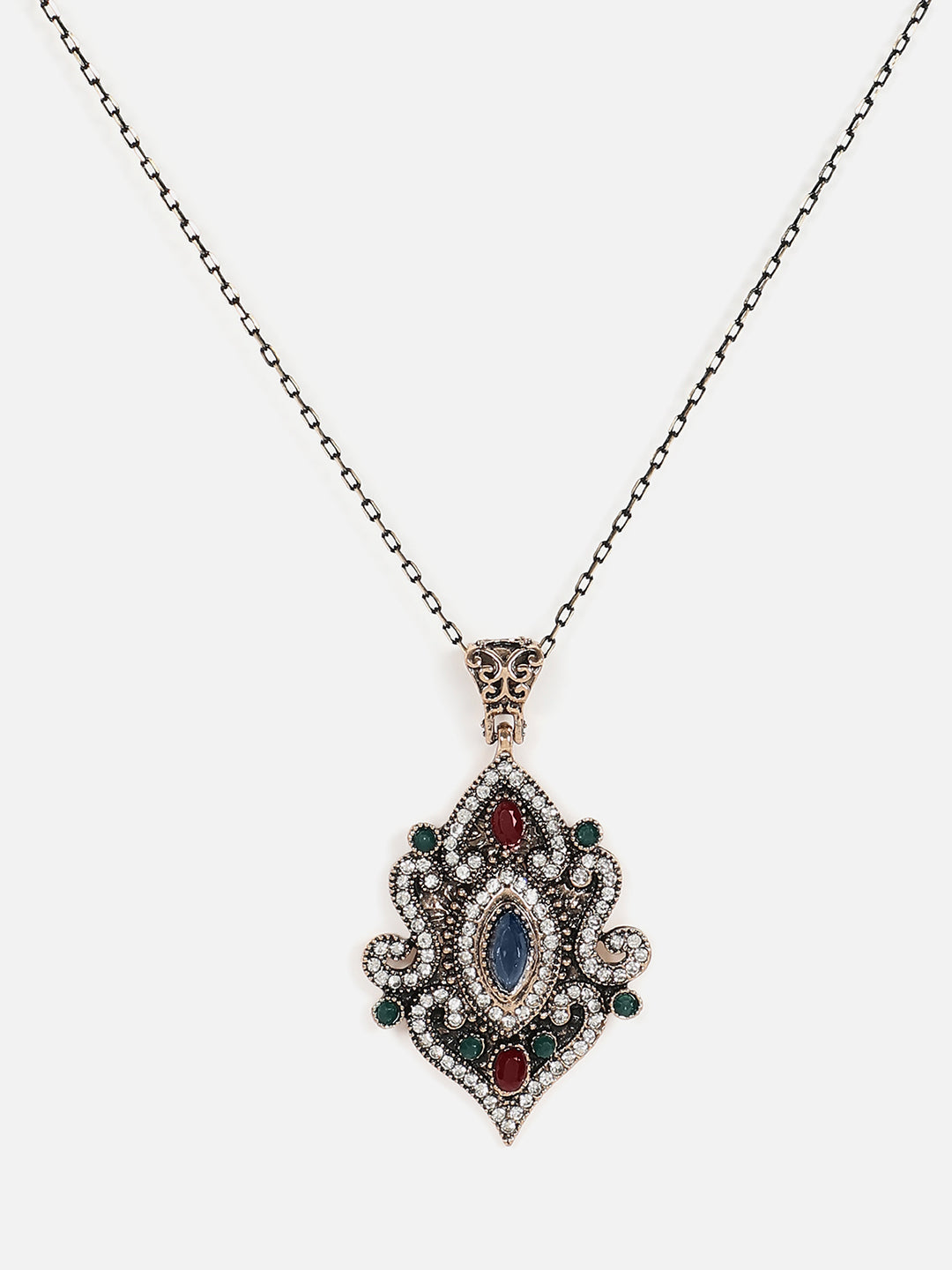 Silver Plated Designer Stone Necklace