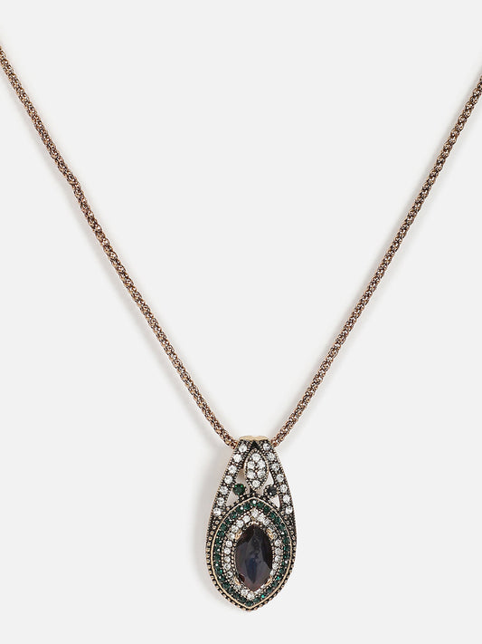 Gold Plated Designer Stone Necklace