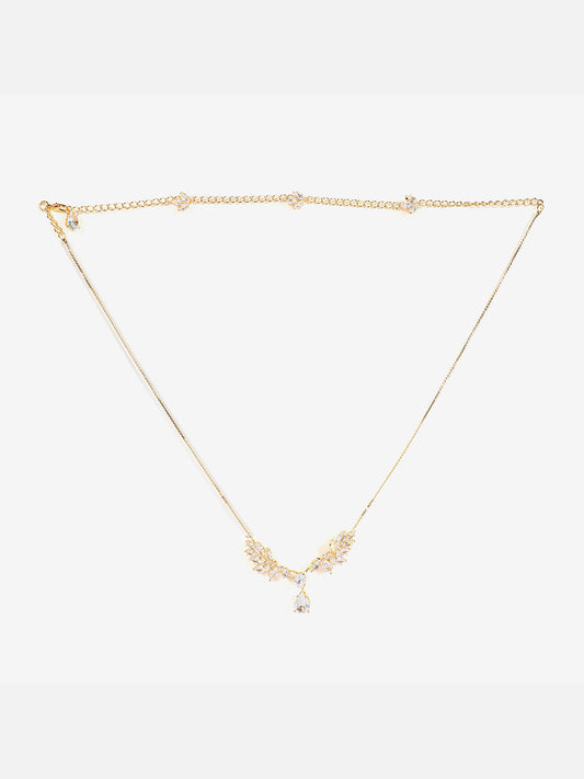 Gold Plated Designer Stone Necklace