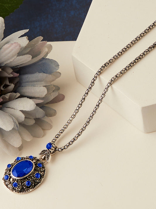 Silver Plated Designer Stone Necklace