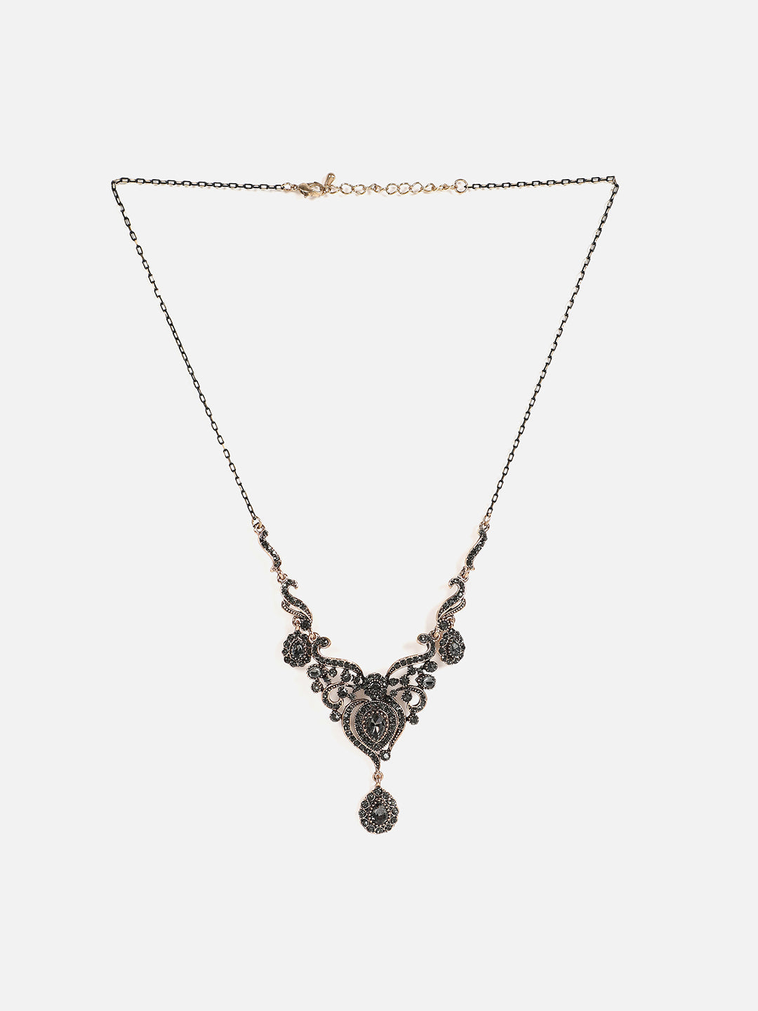 Gold Plated Designer Stone Necklace and Earring Set