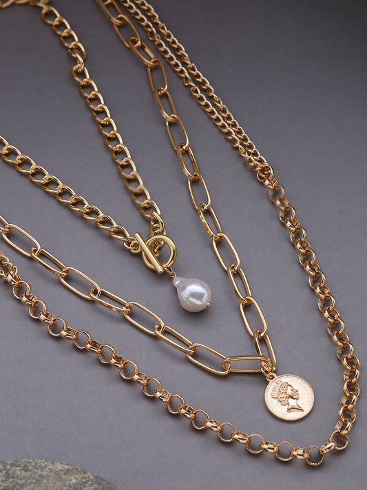 Pack of 3 God Plated Designer Chains